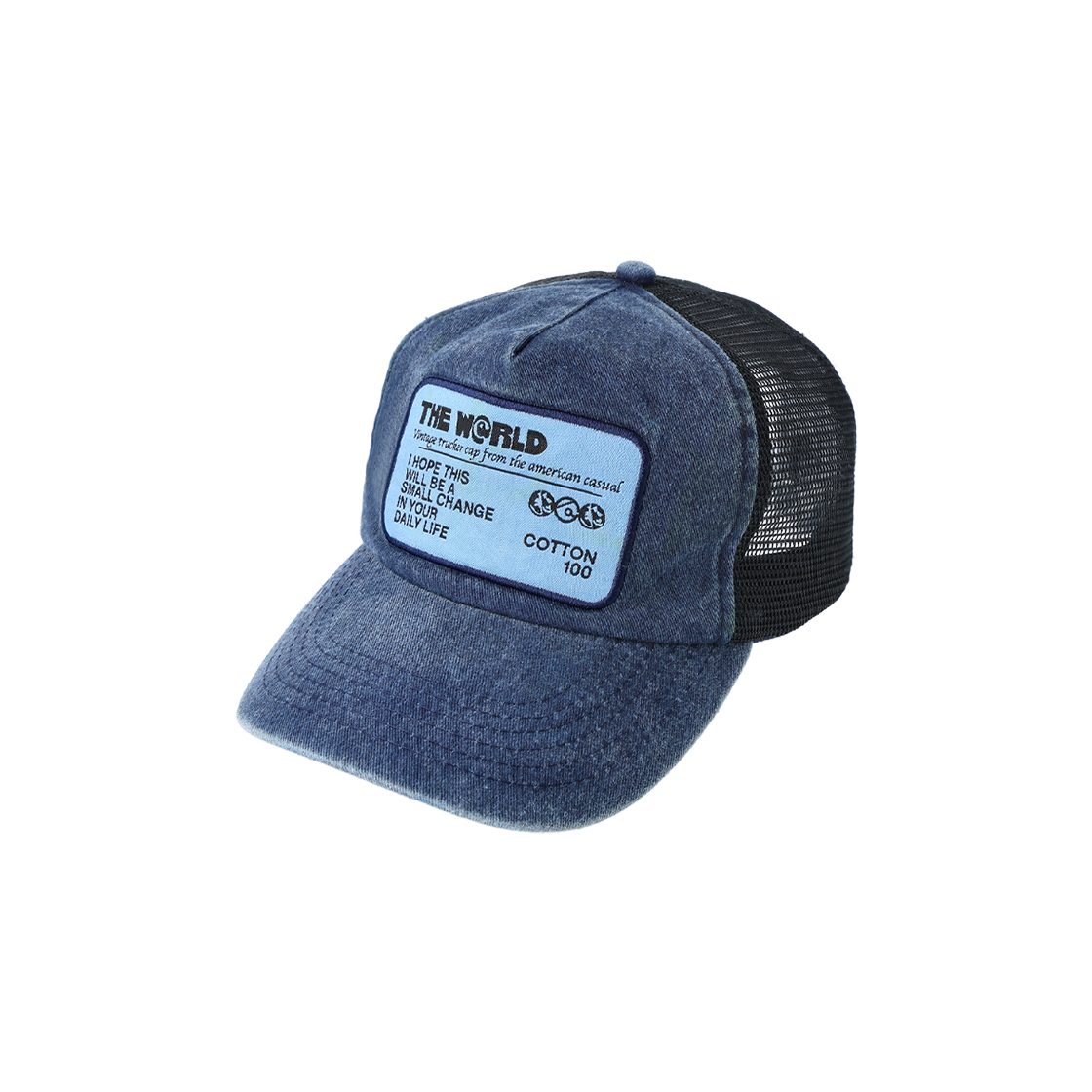 더왈드 트러커 패치 캡 워시드 블루(THE WARLD Trucker Patch Cap Washed Blue) - 2