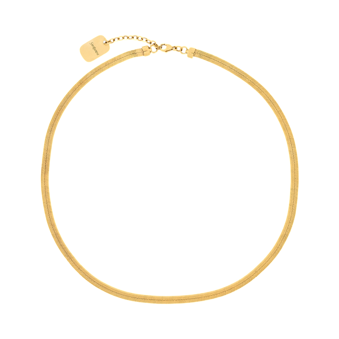 생로랑 쇼츠 체인 네클리스 메탈 패티네이티드 골드(Saint Laurent Short Chain Necklace in Metal Patinated Gold) - 1
