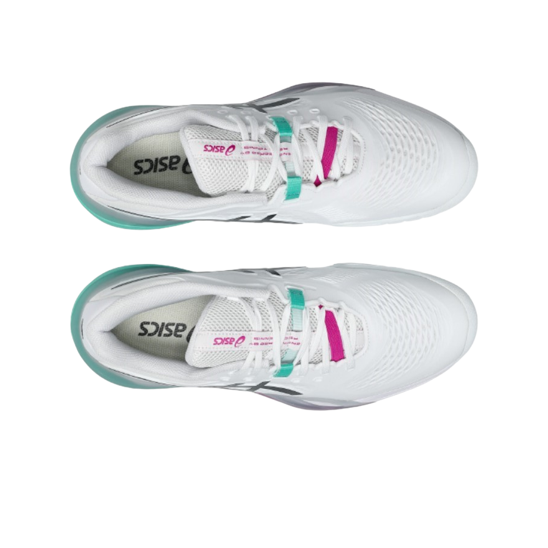 아식스 젤 레졸루션 X 화이트 오로라 그린 - 2E 와이드(Asics Gel-Resolution X White Aurora Green - 2E Wide) - 2