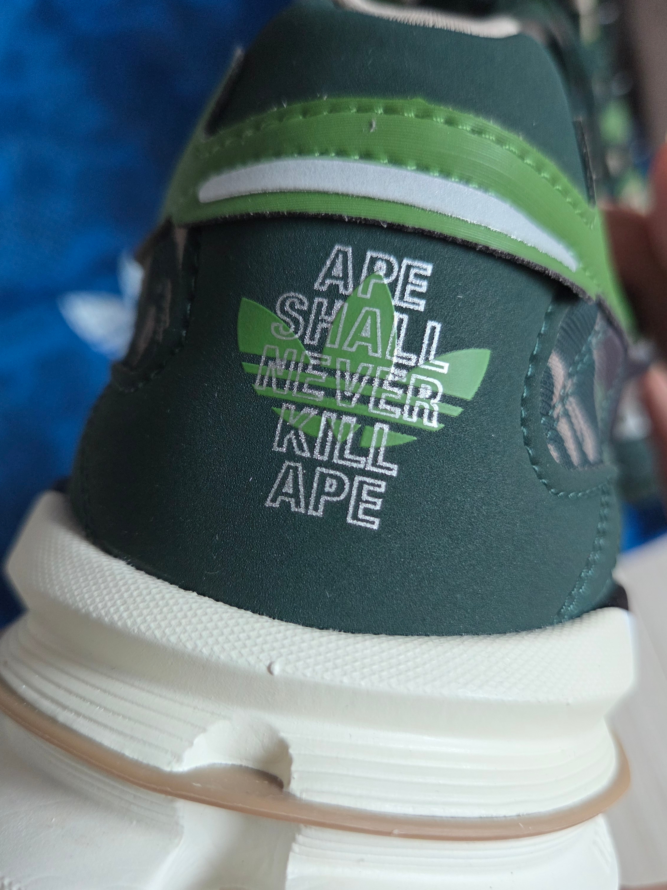 Adidas x BAPE Adistar Hrmy Hemp Iron Metallic, Adidas x BAPE Short Sleeve T-Shirt Earth Strata - KR Sizing 착용 스타일 - 5