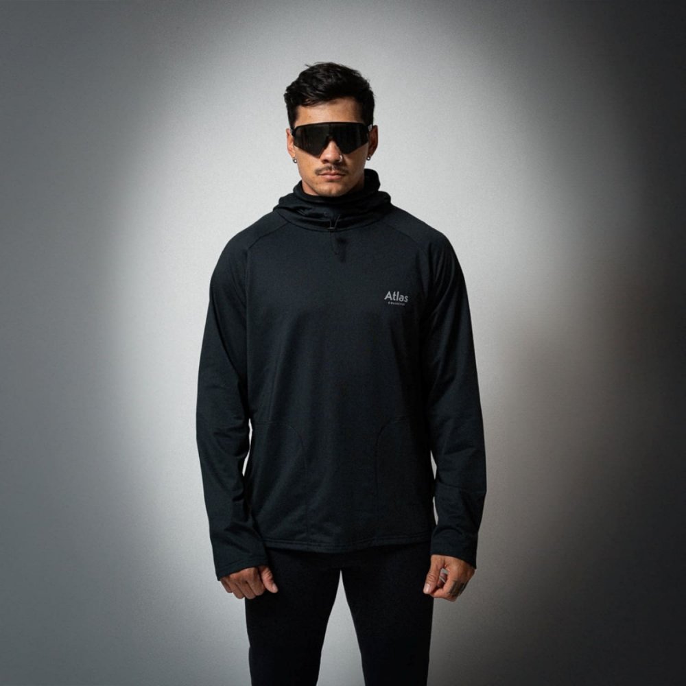 아틀라스 콜렉티프 일루미 트랙스 남성 러닝 바라클라바 후디 블랙(Atlas COLLECTIF Illumi Trax MENS Running Balaclava Hoodie Black) - 5