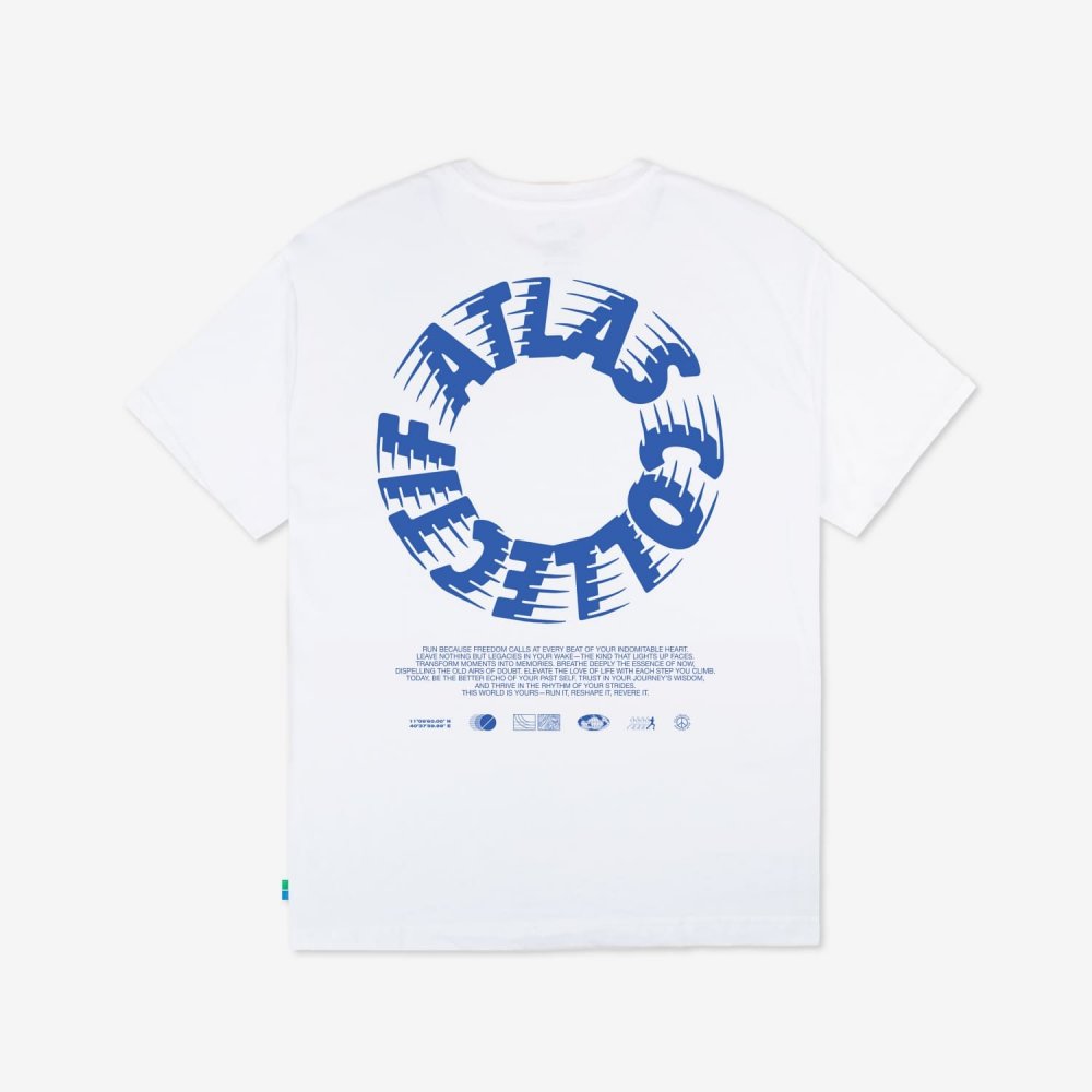 아틀라스 콜렉티프 모션 공용 180GSM 오가닉 티셔츠 화이트(Atlas COLLECTIF Motion UNISEX 180GSM Organic Tee White) - 2
