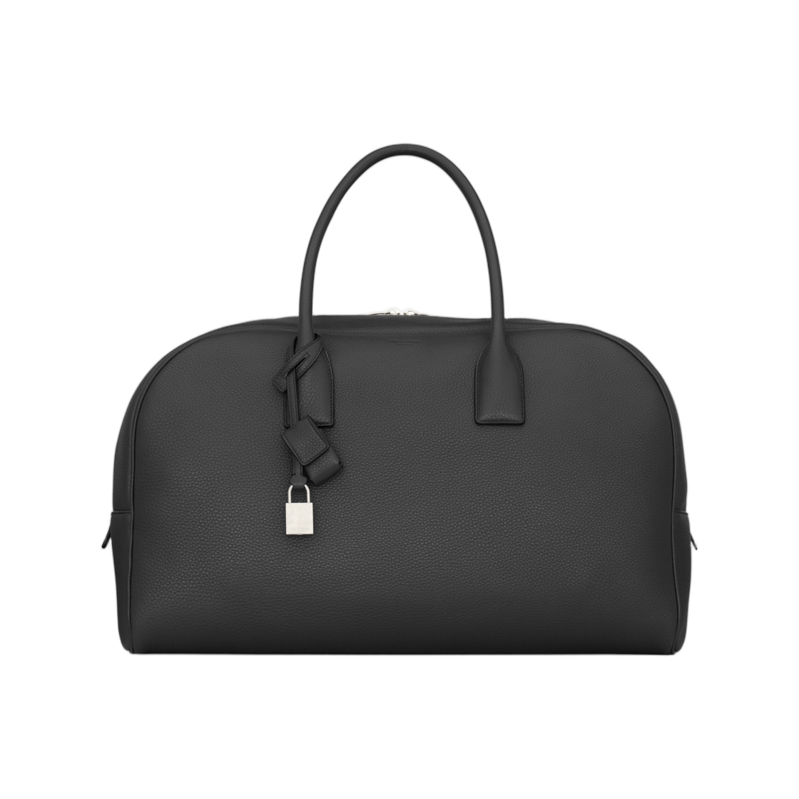 862256-AAGAD-1000 Saint Laurent Medium Bowling Duffle in Grained Leather with Strap Black