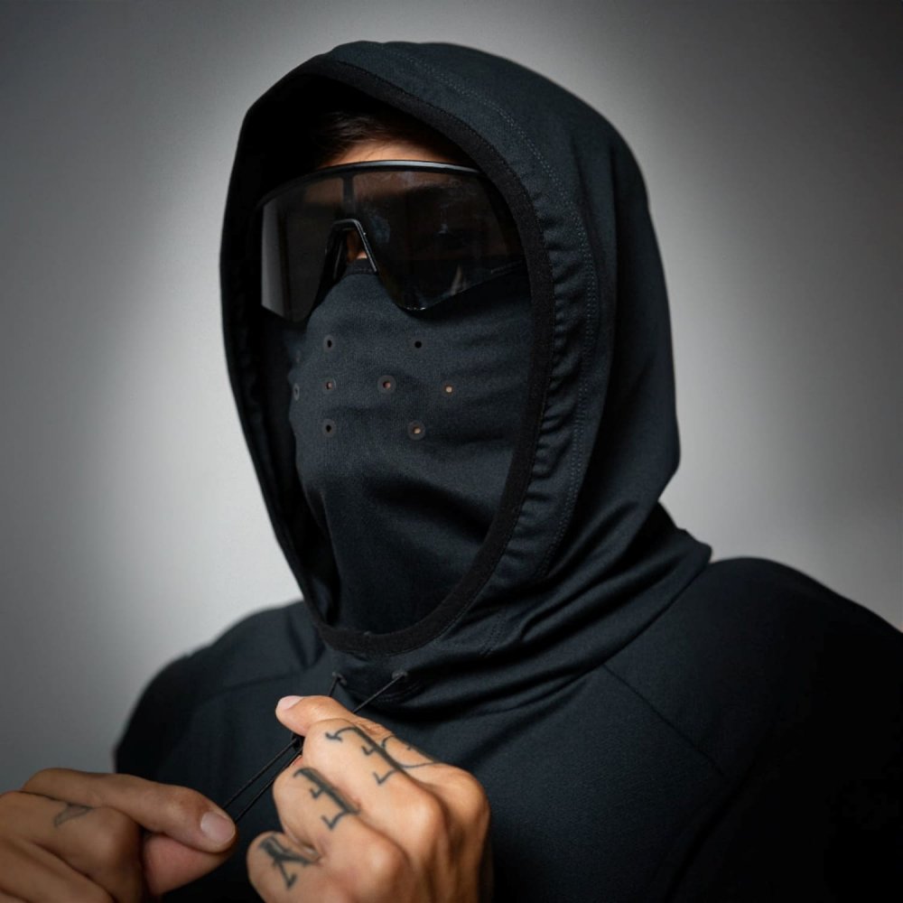 아틀라스 콜렉티프 일루미 트랙스 남성 러닝 바라클라바 후디 블랙(Atlas COLLECTIF Illumi Trax MENS Running Balaclava Hoodie Black) - 4