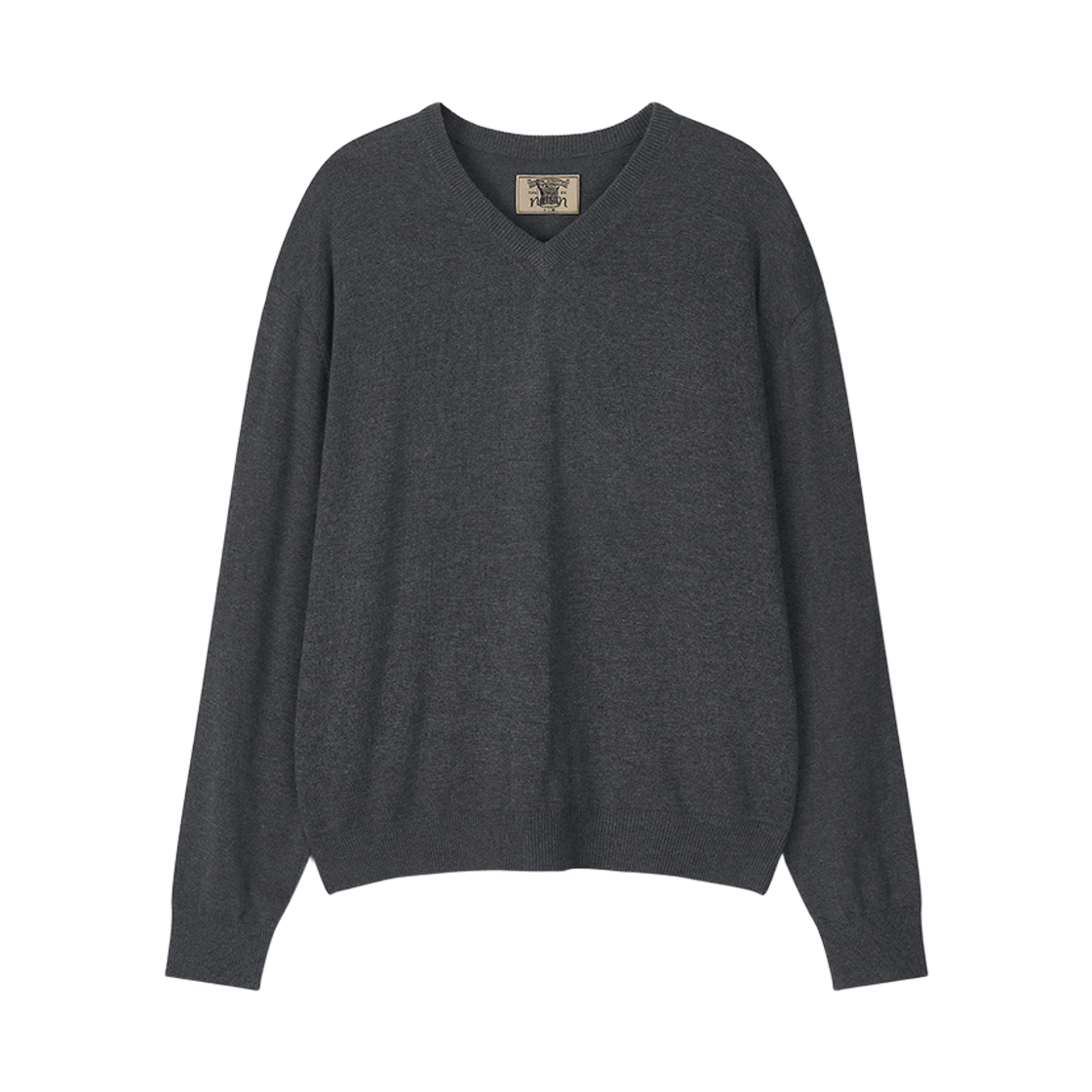 노운 크롭 브이넥 니트 차콜(Noun Crop V Neck Knit Charcoal)