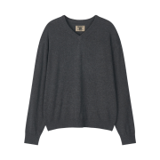 Noun Crop V Neck Knit Charcoal