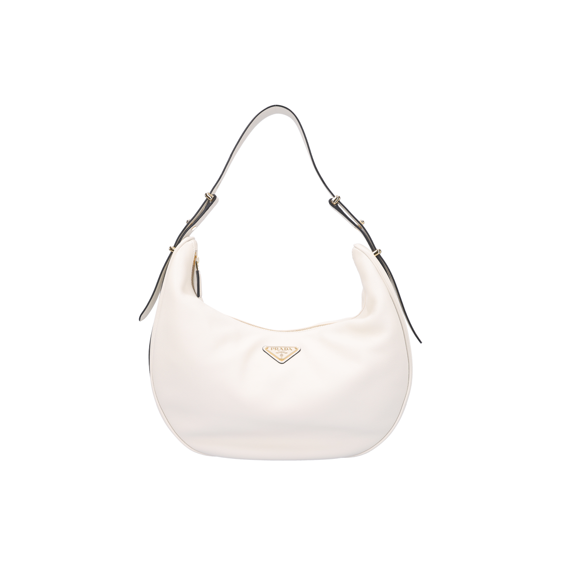 IT5K2OWVFG3R Prada 1BC212 Arke Leather Shoulder Bag - White