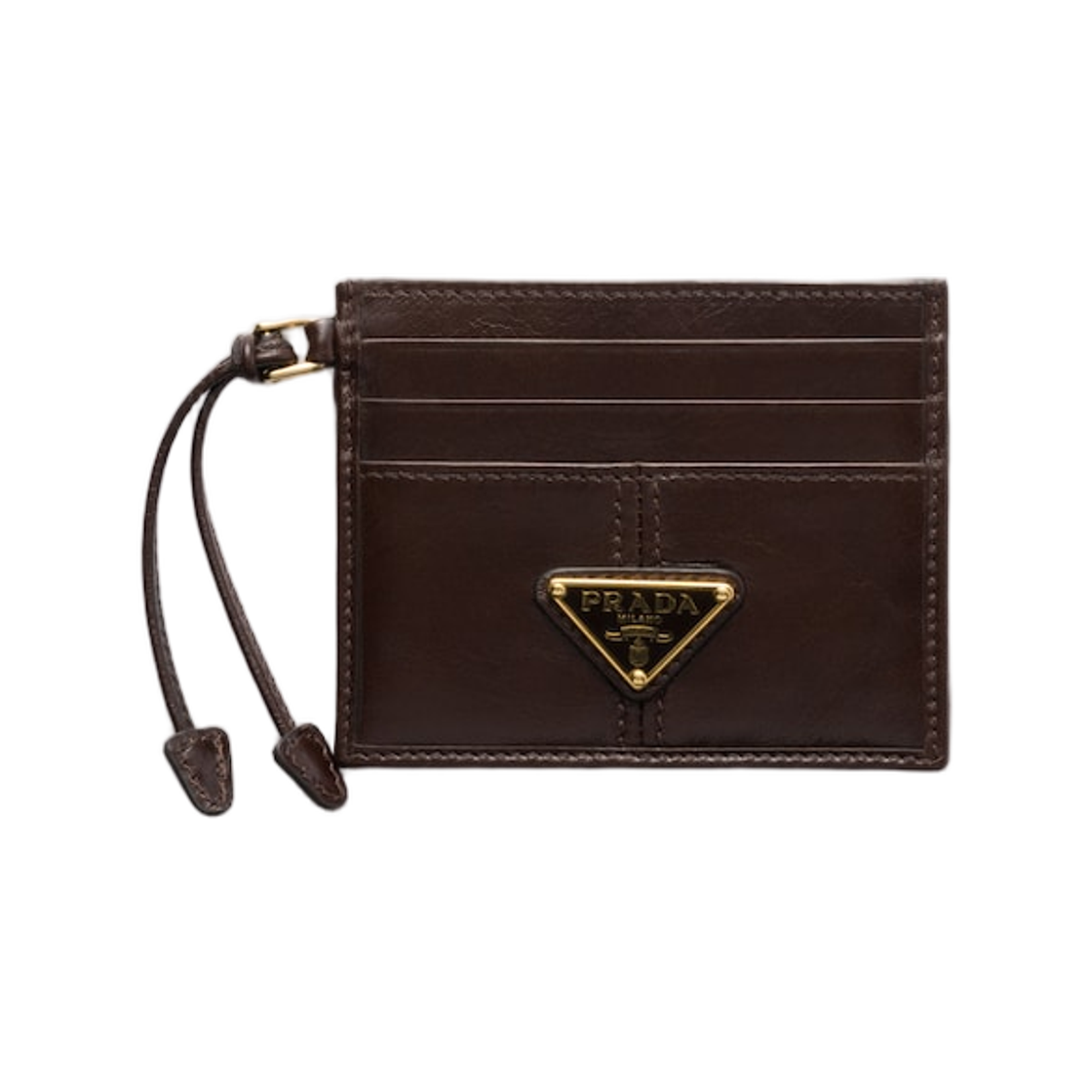 프라다 레더 카드 홀더 다크 브라운(Prada Leather Card Holder Dark Brown) - 1