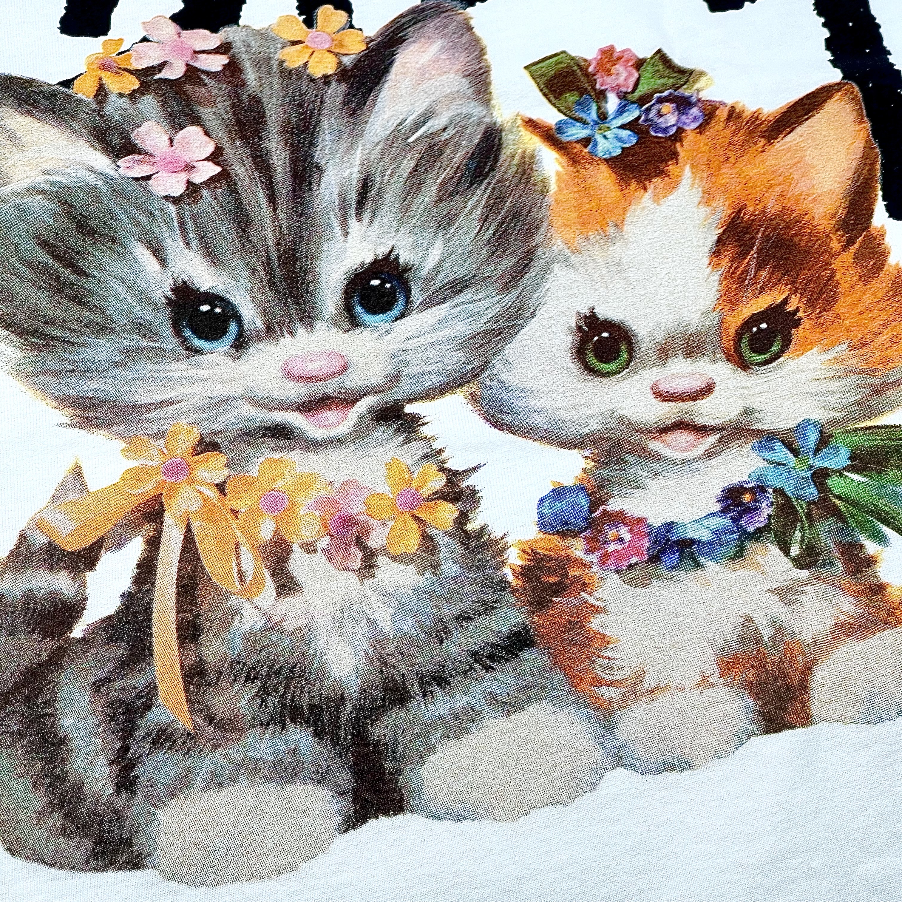 Stussy Kittens T-Shirt White 착용 스타일 - 2
