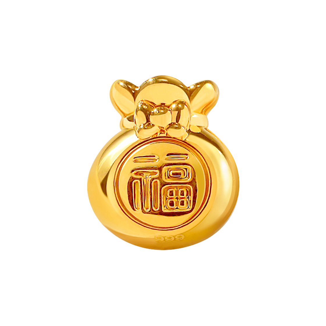 골드팡 24k 순금 통통복주머니 금테크 오브제 0.2g + 유리병 증정(GOLDPANG 24K Gold Tongtong Lucky Pouch Object 0.2g + Glass Bottle)