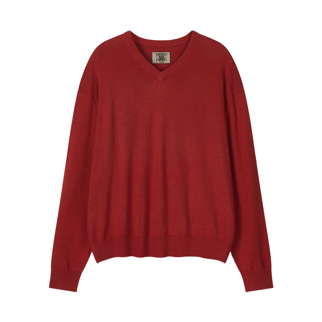 노운 크롭 브이넥 니트 레드(Noun Crop V Neck Knit Red)
