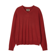 Noun Crop V Neck Knit Red