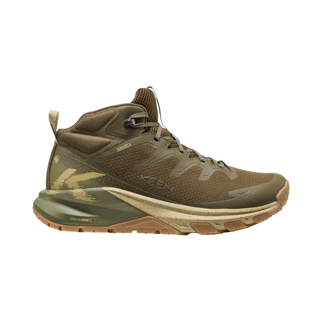 킨 타기 APEX 미드 방수 남성 등산화 다크 올리브 카키(KEEN TARGHEE APEX MID WP Dark Olive Khaki Men Hiking Shoes)