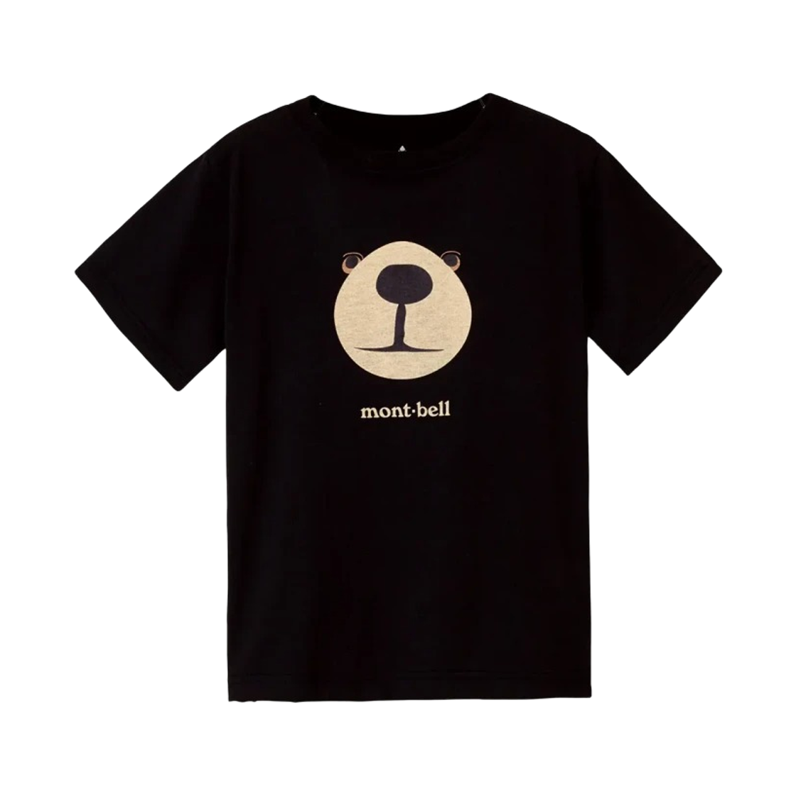 1114257 (Kids) Montbell Wickron Monta Bear Face T-Shirt Black