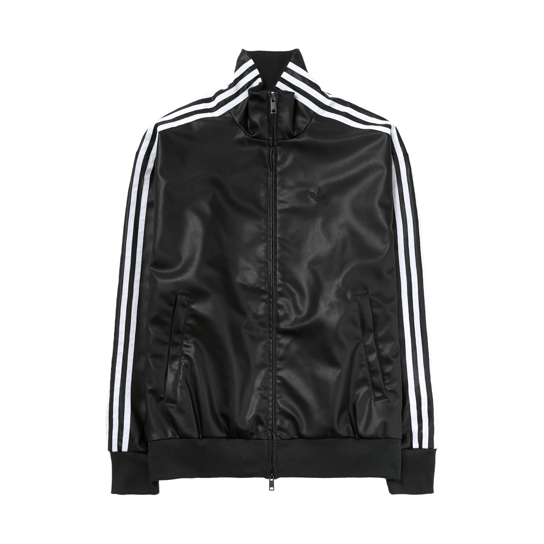 아디다스 플레더 3S 트랙탑 블랙 - KR 사이즈(Adidas Pleather 3S Track Top Black - KR Sizing)