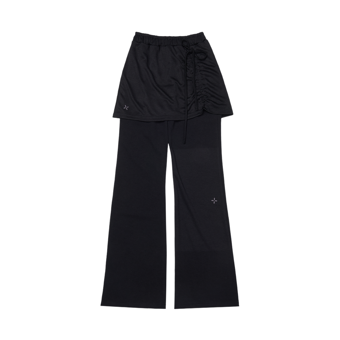 리오므 투웨이 셔링 레이어드 스커트 팬츠 블랙(Riomeu Two-way Shirring Layered Skirt Pants Black)