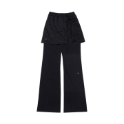 Riomeu Two-way Shirring Layered Skirt Pants Black