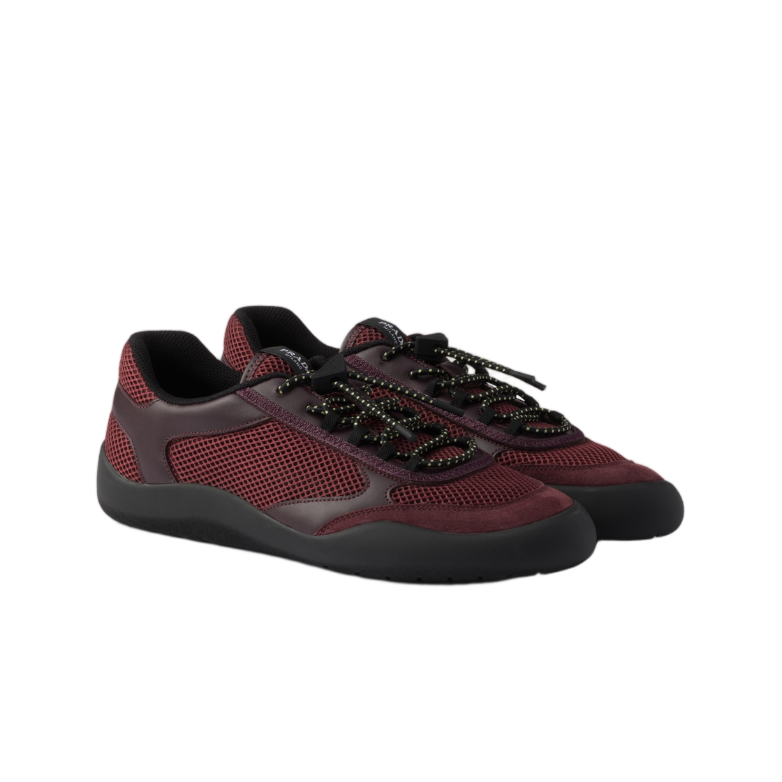 (W) 프라다 스피드락 메쉬 패브릭 스니커즈 버건디((W) Prada Speedrock Mesh Fabric Sneakers Burgundy) - 2