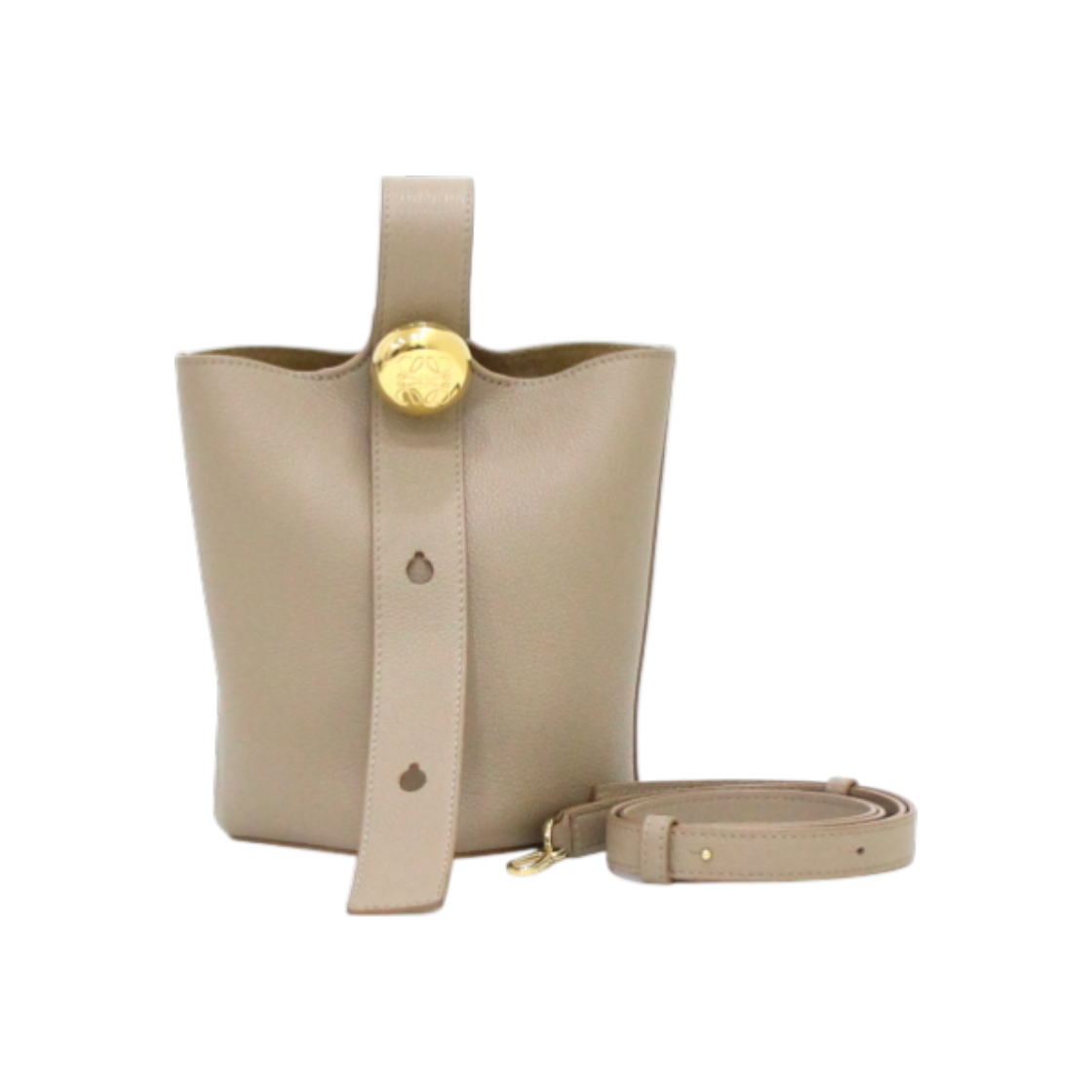 IT47WAI5FGIR Loewe Grain Calf Leather Sand Mini Pebble Bucket Bag