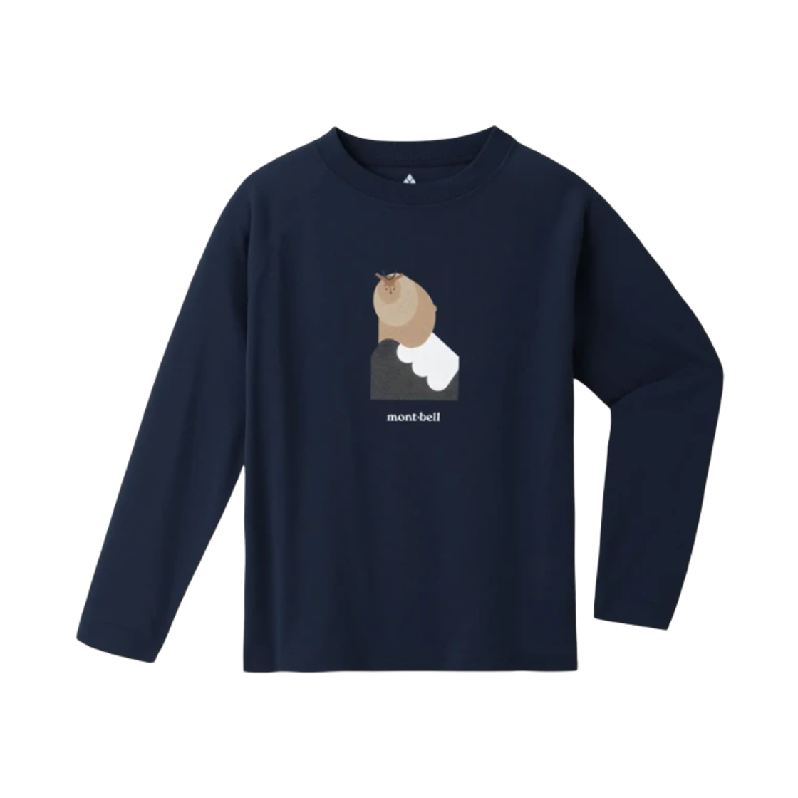 1114909 (Kids) Montbell Wickron Long Sleeve Japanese Serow T-Shirt Navy