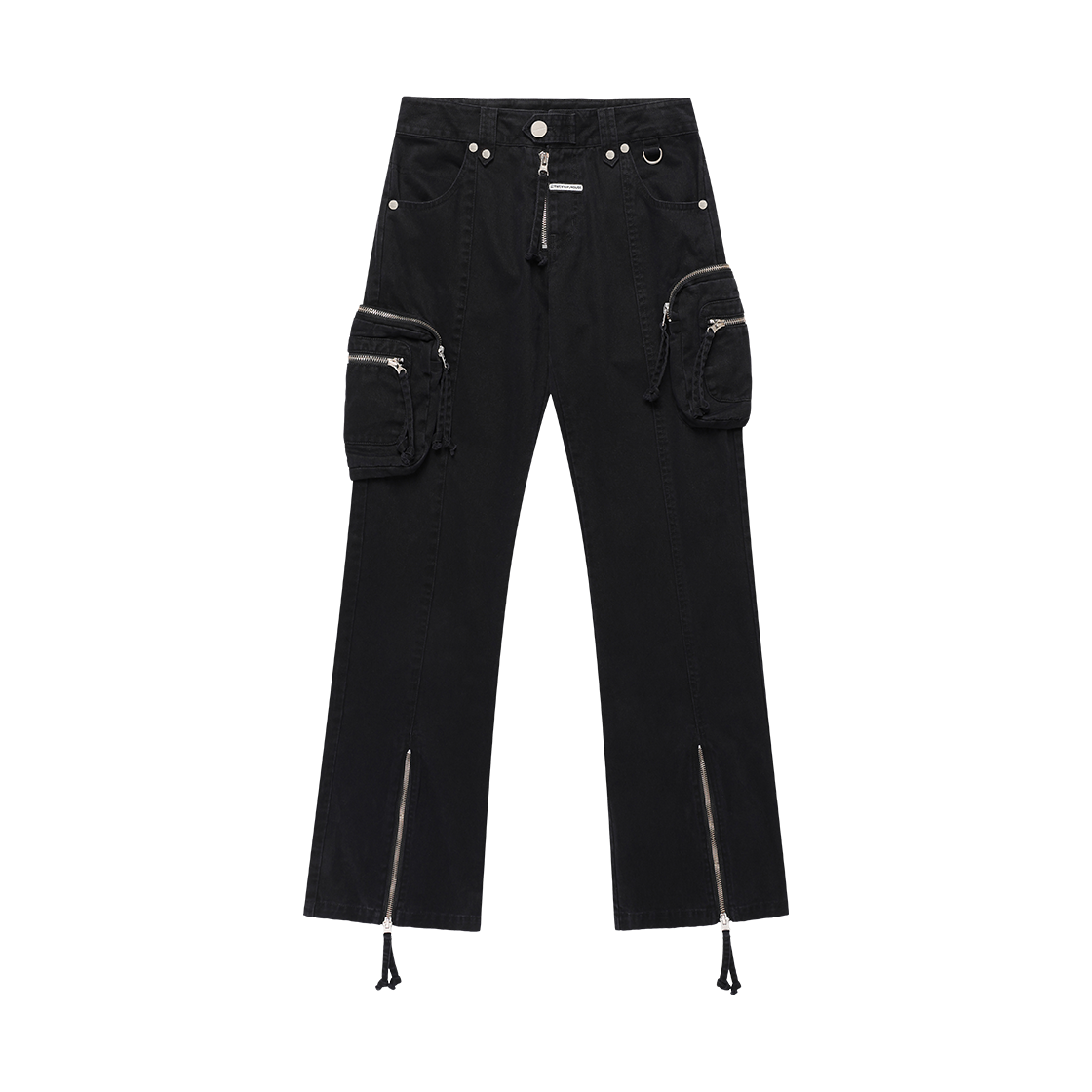 더바이닐하우스 워시드 밀리터리 우먼 카고 팬츠 블랙(Thevinylhouse Washed Military Cargo Pants Black)