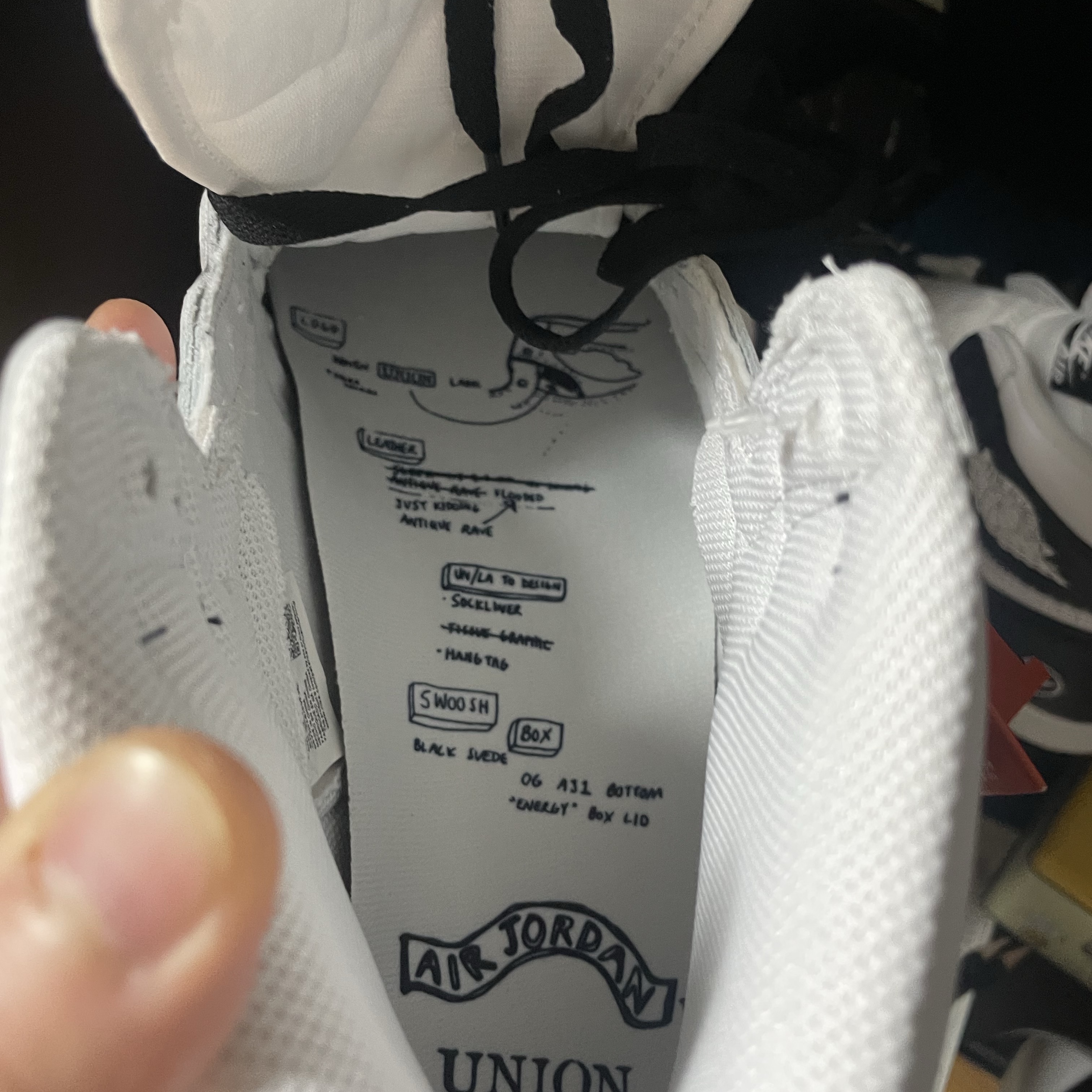 Jordan 1 x Fragment x Union LA High OG SP White Black 착용 스타일 - 5