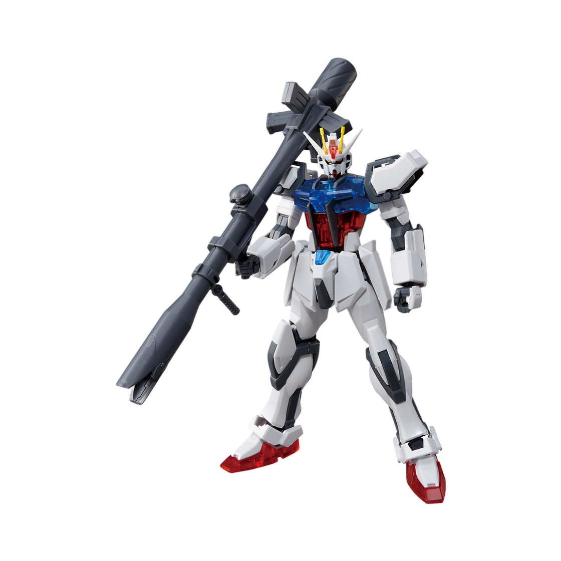 반다이 제일복권 기동전사 건담 건프라 2022 D상 엔트리 그레이드 1/144 스트라이크 건담 솔리드 클리어 어나더 바주카 장비 버전(Bandai Ichiban Kuji Mobile Suit Gundam Gunpla 2022 D Prize ENTRY GRADE 1/144 Strike Gundam Solid Clear Another Bazooka Equipped Ver.)