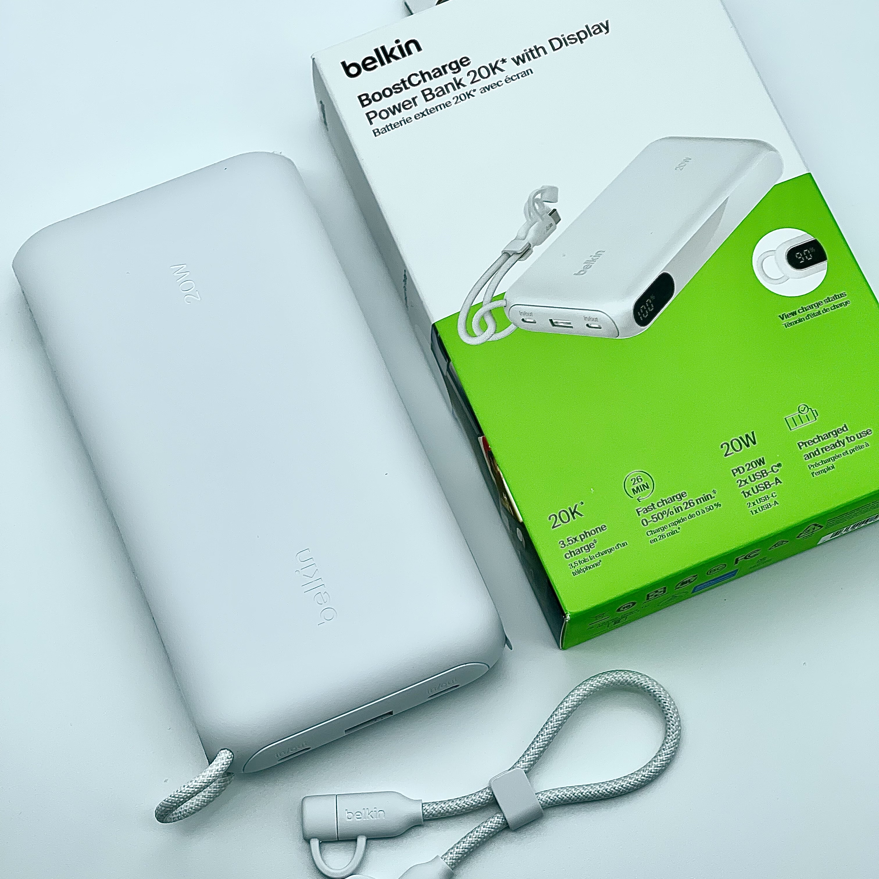Belkin 20W 20000mAh Display Quick charge battery BPB028 White 착용 스타일 - 6