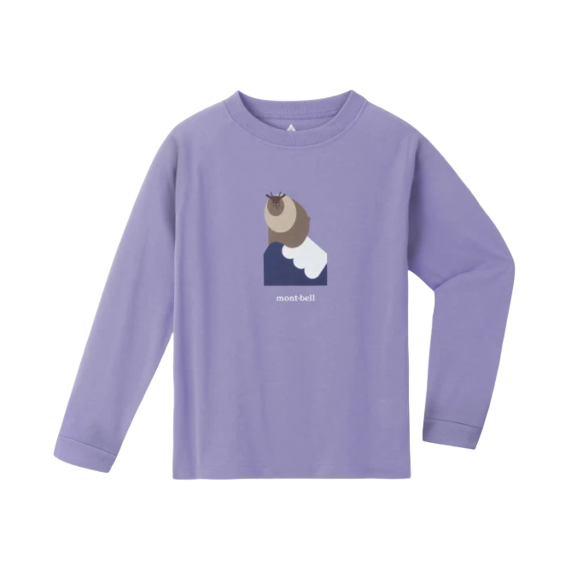 1114909 (Kids) Montbell Wickron Long Sleeve Japanese Serow T-Shirt Lavender
