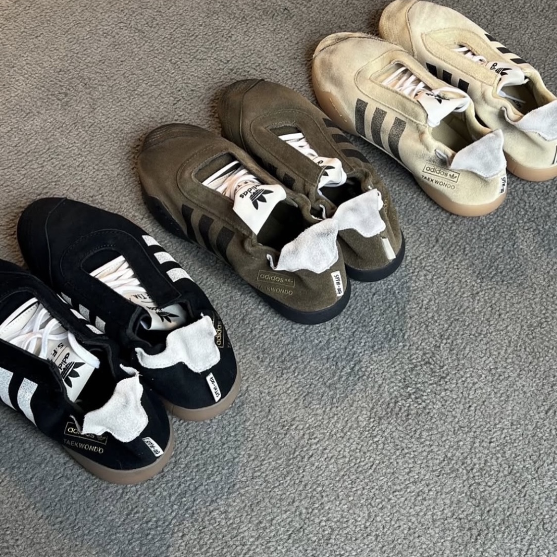 (W) Adidas x Song for the Mute Taekwondo Mei Olive Core Black, (W) Adidas x Song for the Mute Taekwondo Mei Core Black Cloud White 착용 스타일 - 1