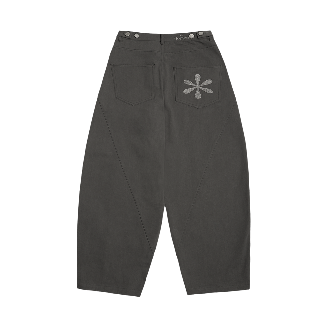 리오므 커브드 벌룬 코튼 팬츠 차콜(Riomeu Curved Balloon Cotton Pants Charcoal)