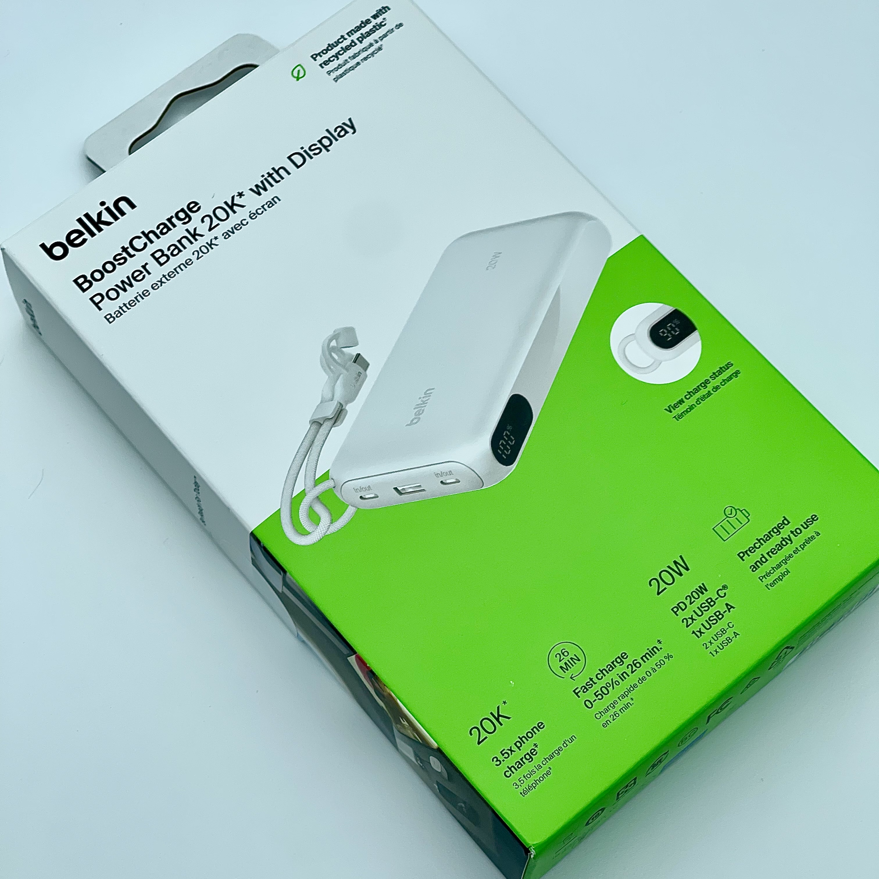 Belkin 20W 20000mAh Display Quick charge battery BPB028 White 착용 스타일 - 9