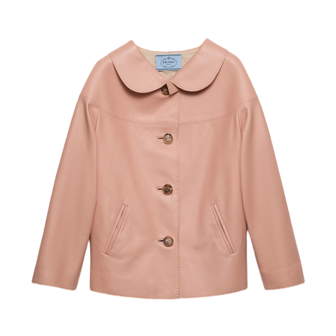 58A277-19QR-F0075 (W) Prada Nappa Leather Jacket Apricot