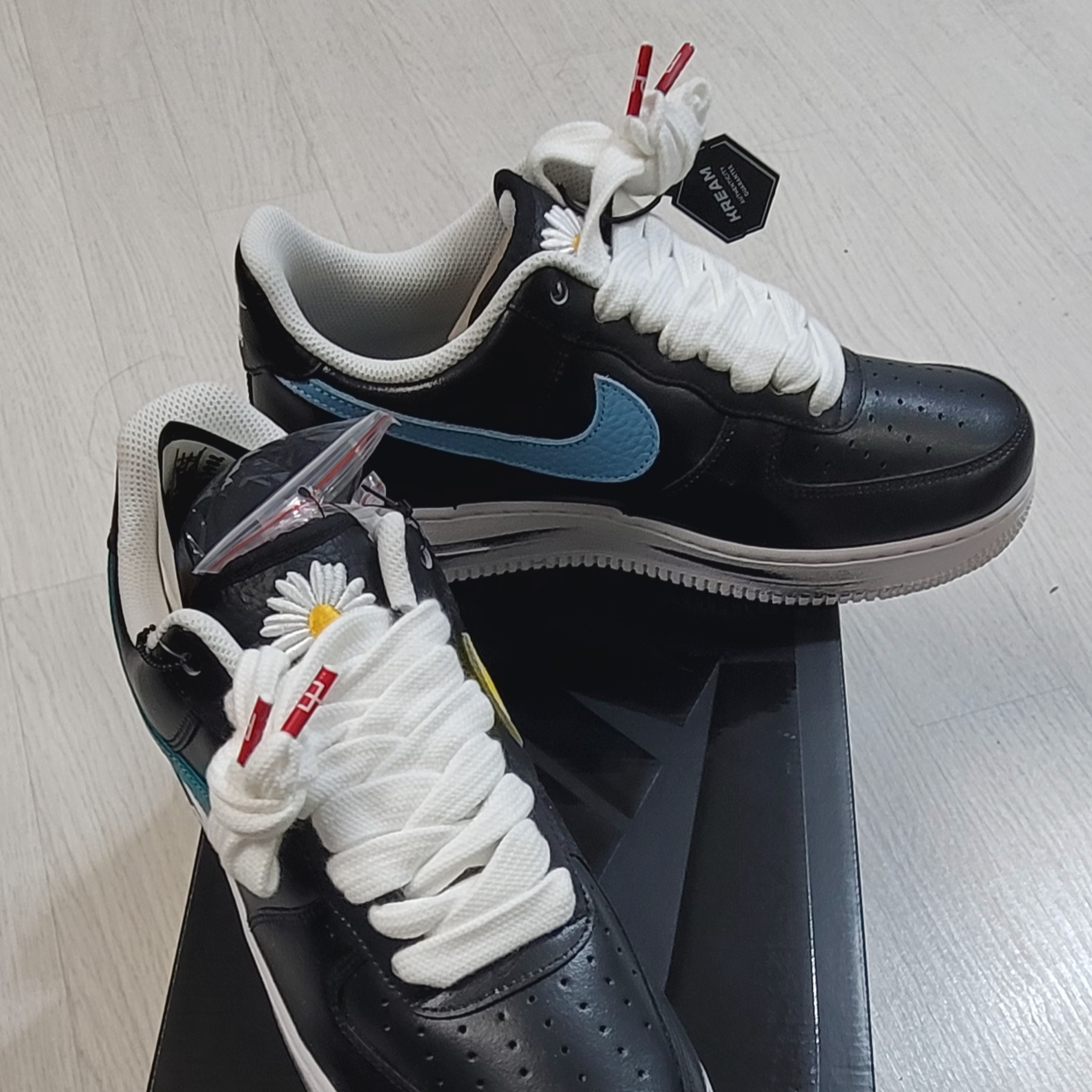 Nike x Peaceminusone Air Force 1 Low Para-Noise 3.0 Black and Multicolor 착용 스타일 - 1