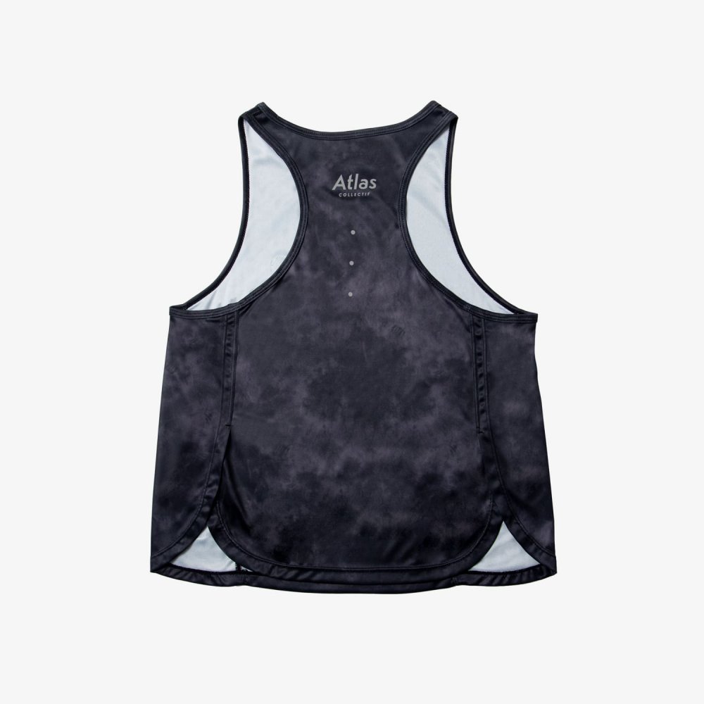 아틀라스 콜렉티프 V3 코어 여성 레이스 싱글렛 타이다이 블랙(Atlas COLLECTIF V3 Core WMNS Race Singlet Tie Dye Black) - 2