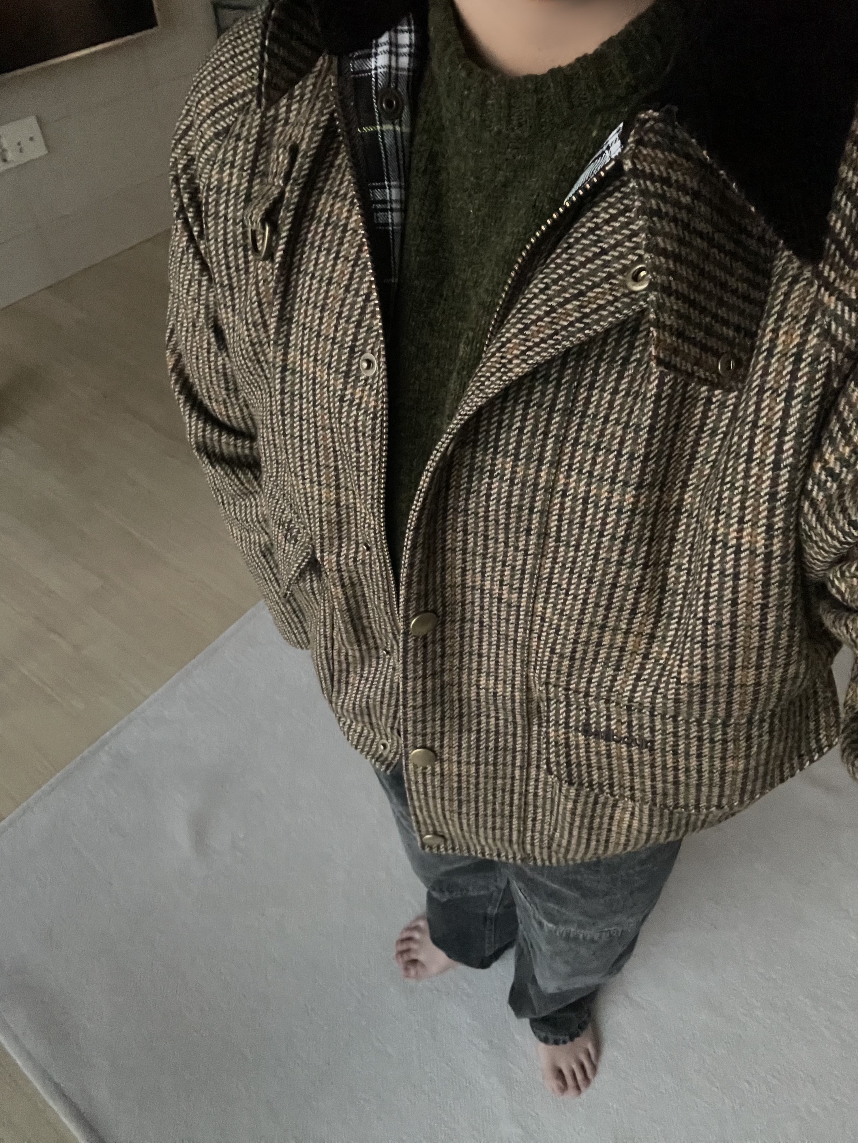 Barbour x Noah Tweed Wading Jacket Multi, Polar Skate Co 93 Work Pants Washed Black 착용 스타일 - 2