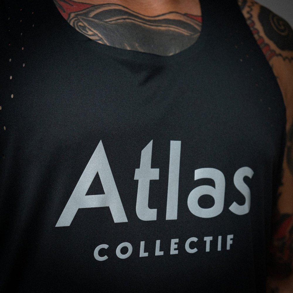 아틀라스 콜렉티프 일루미 트랙스 남성 러닝 싱글렛 블랙(Atlas COLLECTIF Illumi Trax MENS Running Singlet Black) - 3