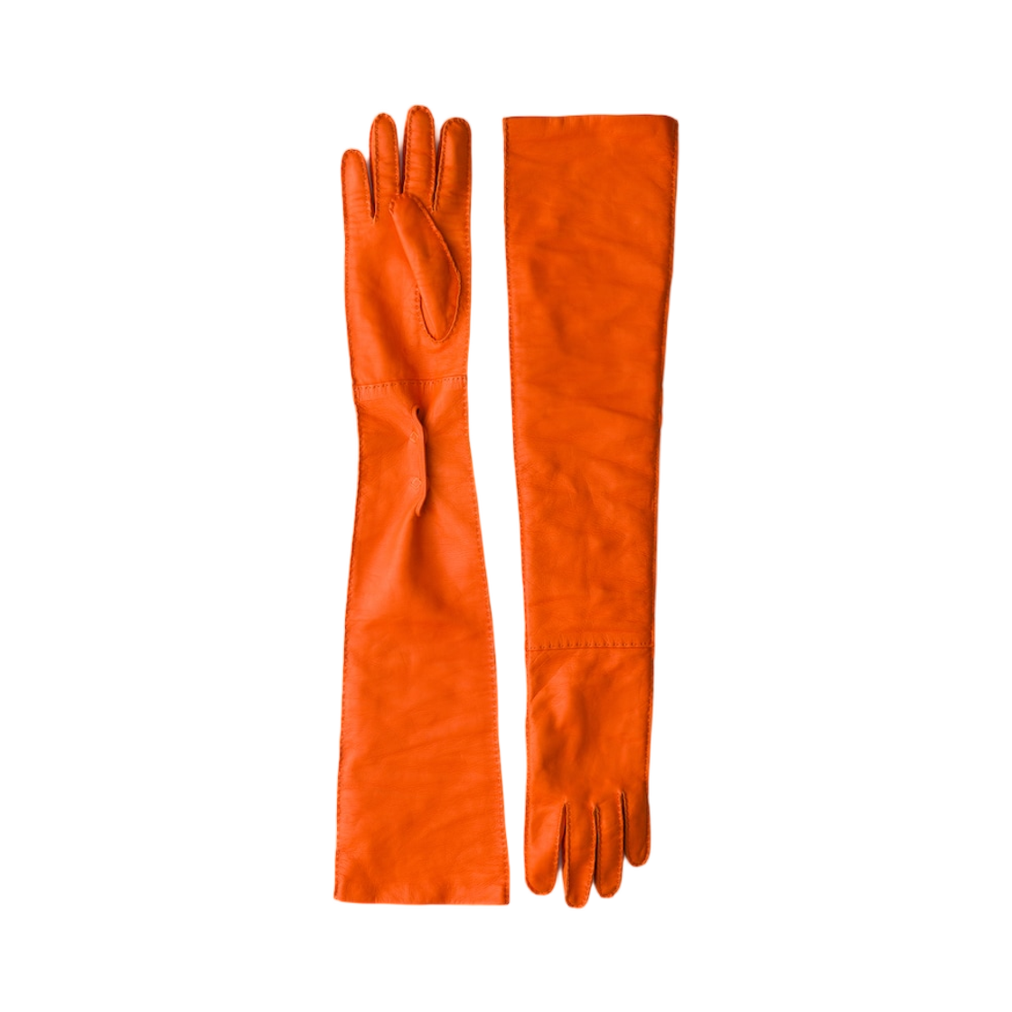 1GG034-038-F01BU Prada Leather Long Gloves Orange