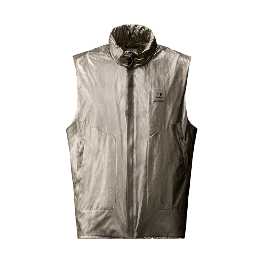 20CLVE053A110550A050 C.P. Company Metropolis Series Nano Titanium Hooded Vest Silver - 26SS