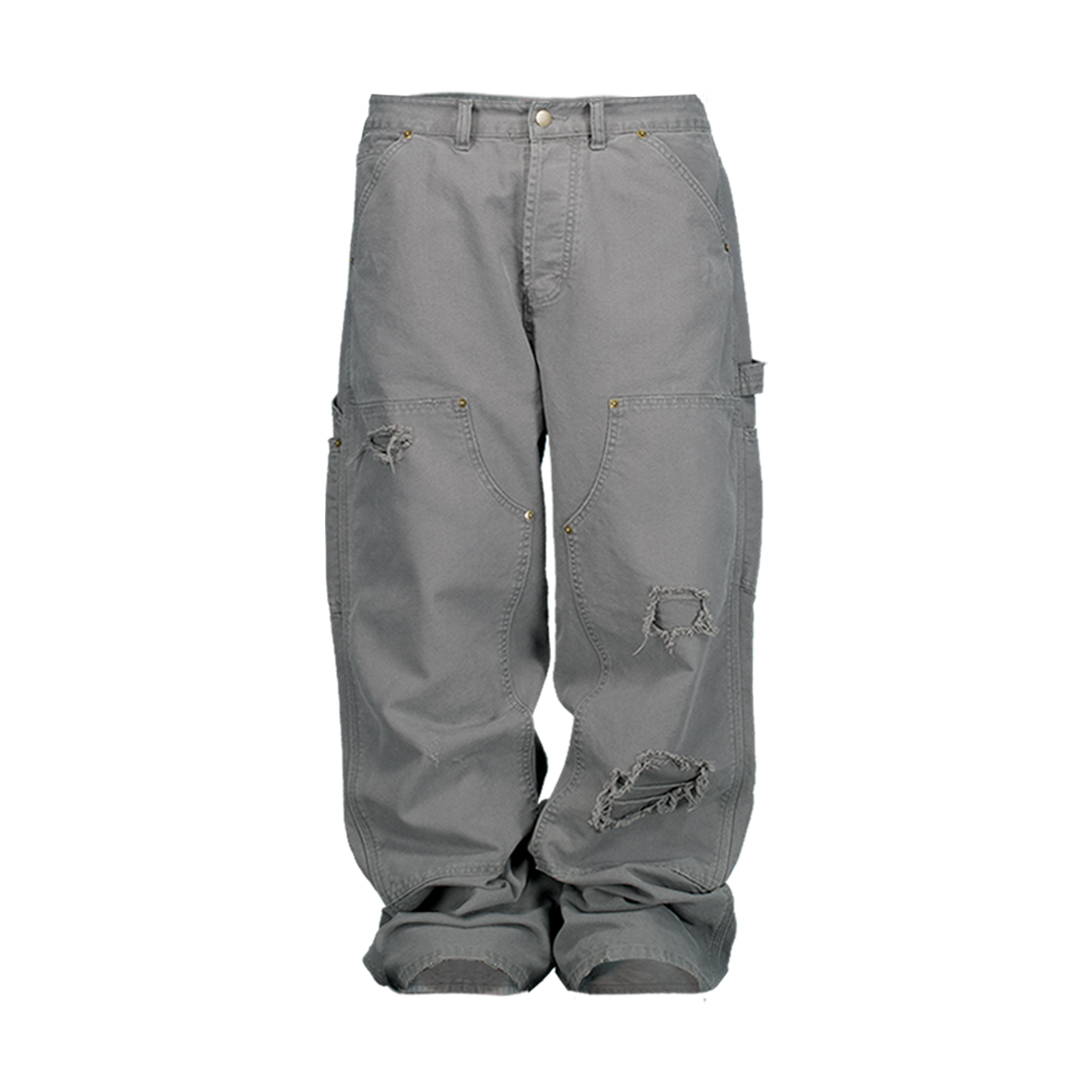 언더마이카 아미 캔버스 카펜터 팬츠 카키 그레이(Undermycar Army Canvas Carpenter Pants Khaki Gray)