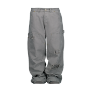 Undermycar Army Canvas Carpenter Pants Khaki Gray