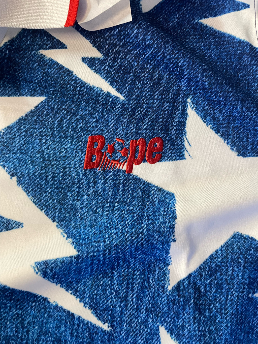 Adidas x BAPE Long Sleeve Standard Jersey Medium Blue Denim - KR Sizing 착용 스타일 - 3
