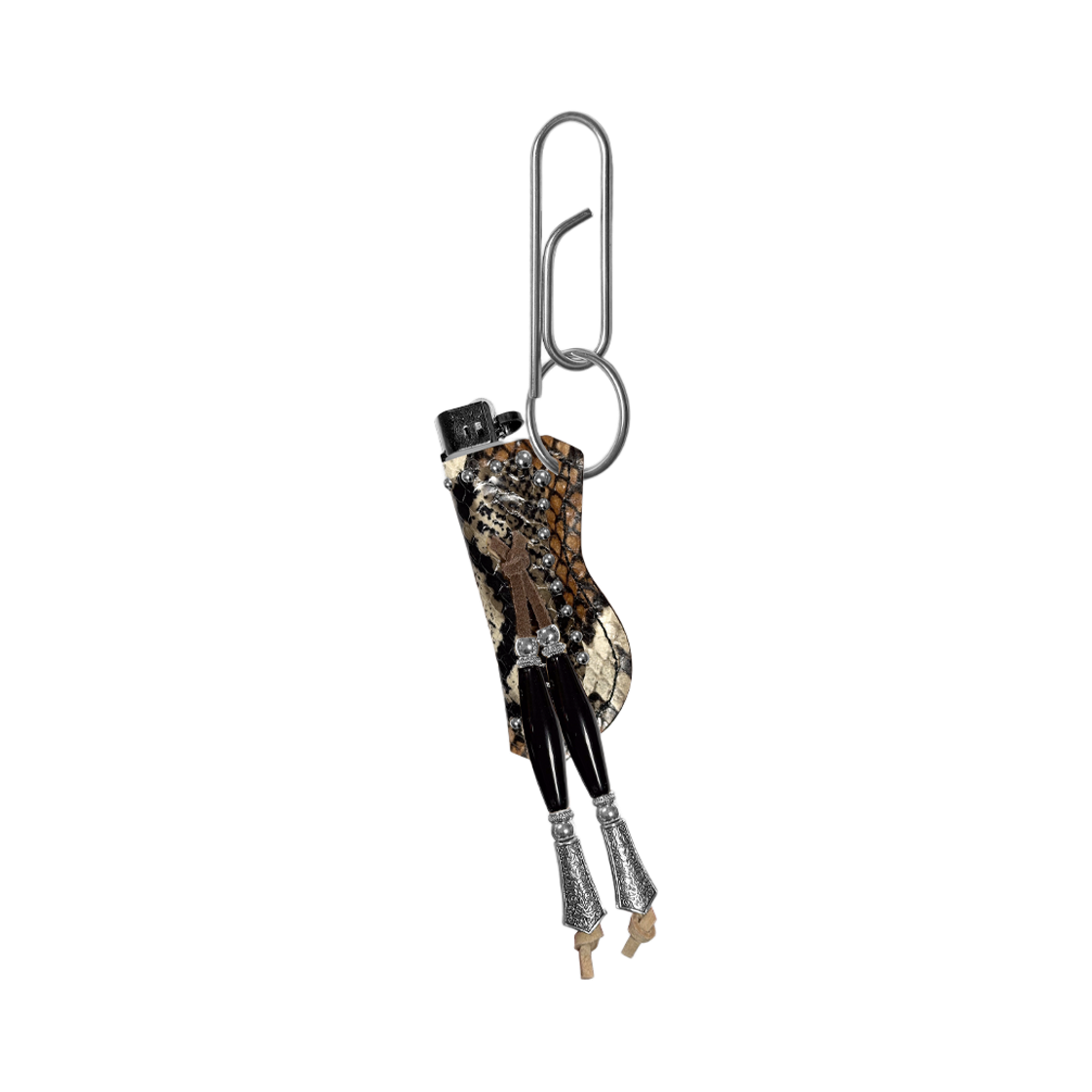 더트냅 에스닉 태슬 레더 라이터 홀더 키링 브라운(DIRT NAP Ethnic Tassel Leather Lighter Holder Keyring Brown)