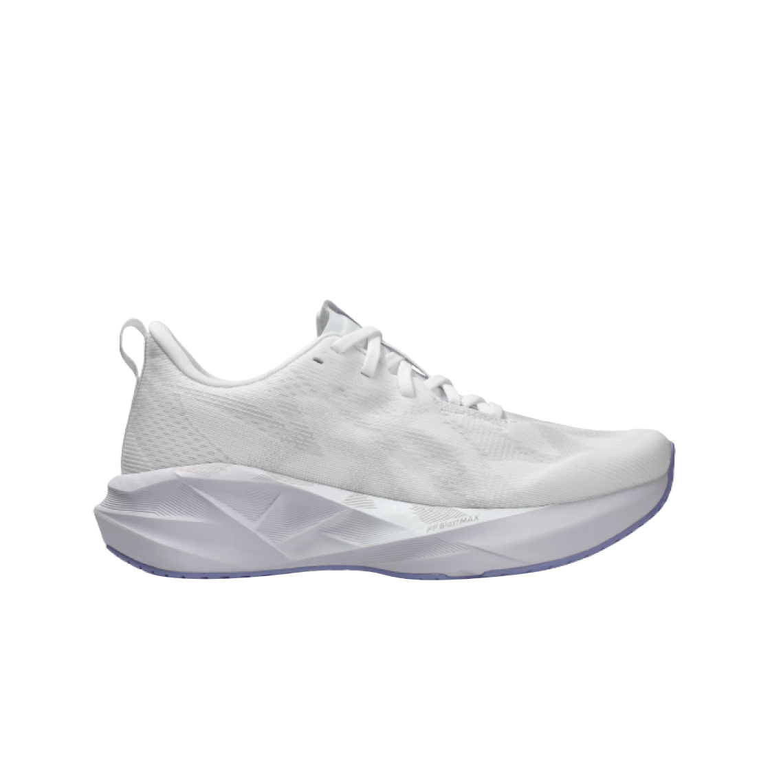 (W) 아식스 노바블라스트 5 화이트 라일락 힌트 - D 와이드((W) Asics Novablast 5 White Lilac Hint - D Wide)