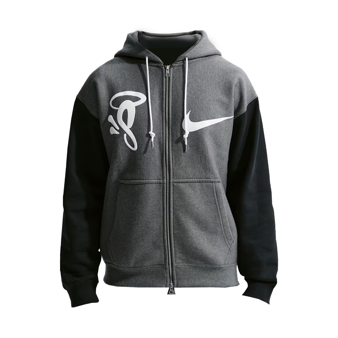 나이키 x 시나 솔로 스우시 플리스 풀집 후드 차콜 헤더 (IQ0533-063)(Nike x Syna Solo Swoosh Fleece Full-Zip Hoodie Charcoal Heather (IQ0533-063))