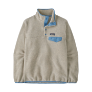 (W) Patagonia Lightweight Synchilla Snap-T Fleece Pullover Oatmeal Heather W Shore Blue
