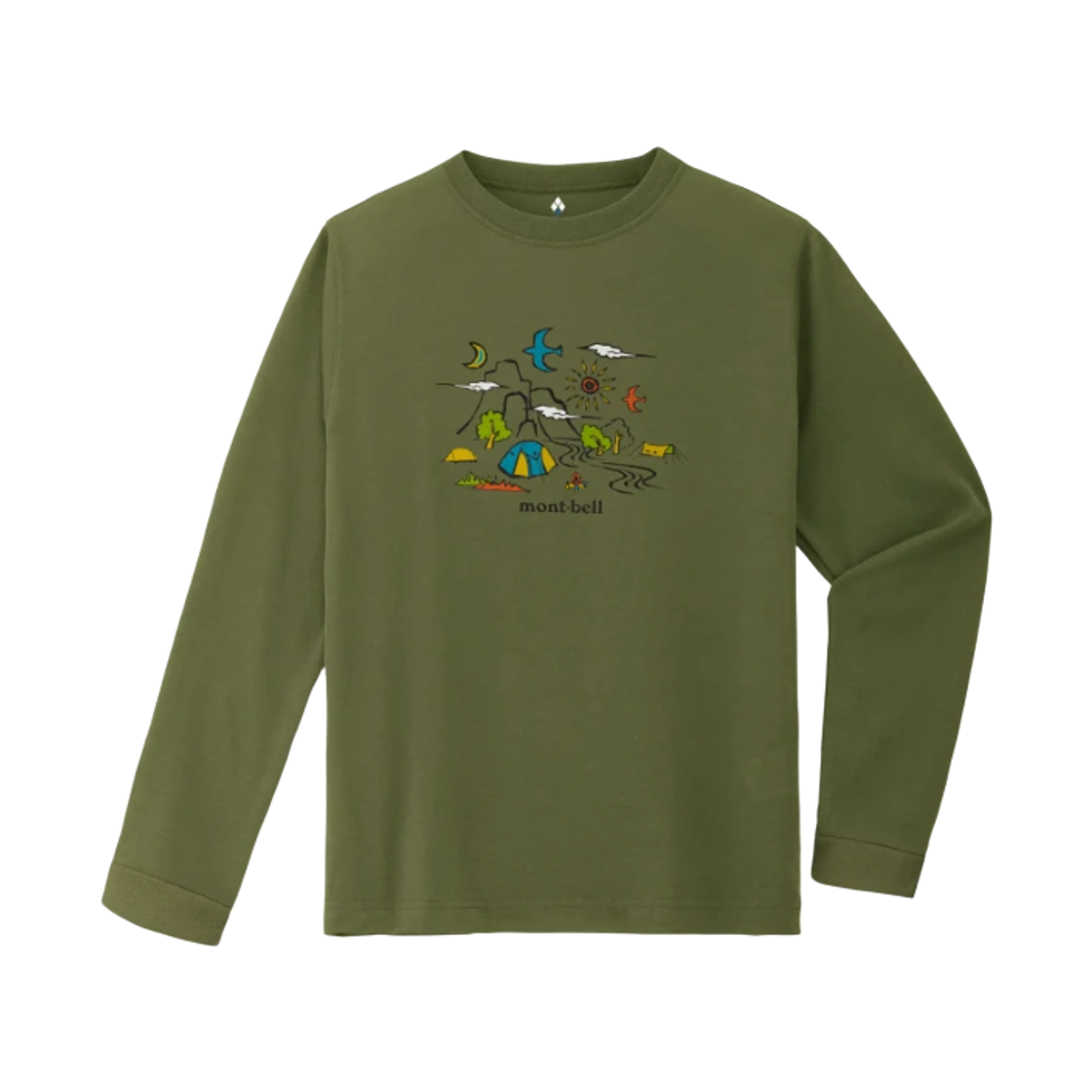 1114904 (Kids) Montbell Wickron Long Sleeve Camping T-Shirt Khaki