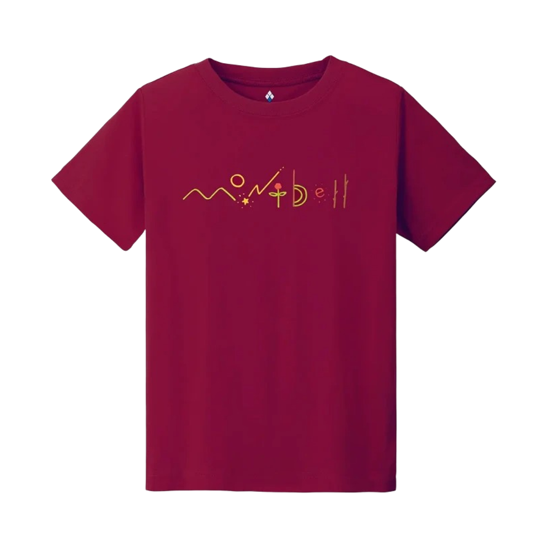 1114484 (Kids) Montbell Wickron Natural Logo T-Shirt Wine Red