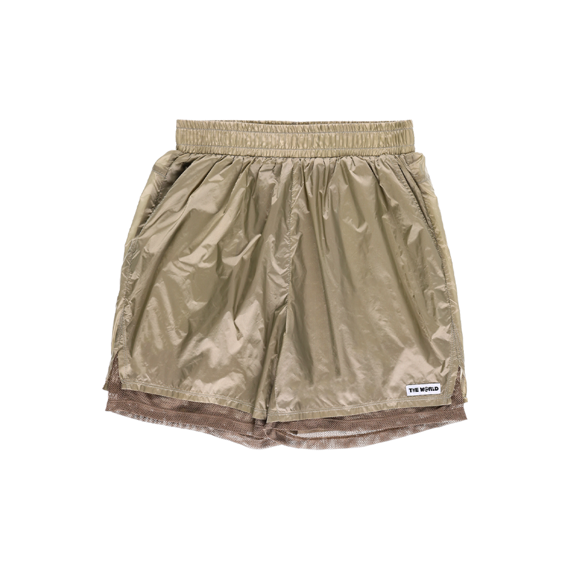 더왈드 오파크 메쉬 레이어드 쇼트 팬츠 베이지(THE WARLD Opaque Mesh Layered Short Pants Beige)