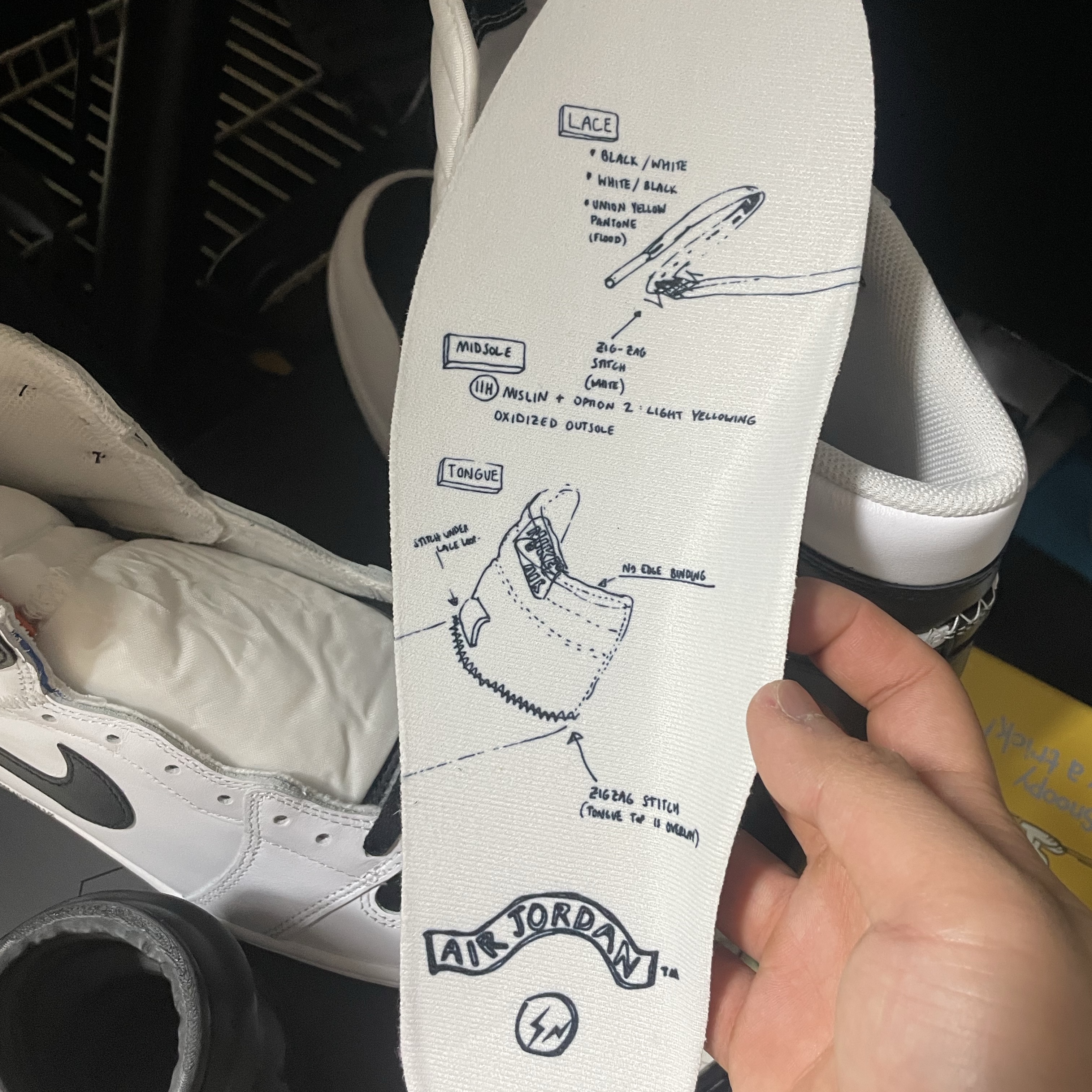 Jordan 1 x Fragment x Union LA High OG SP White Black 착용 스타일 - 4